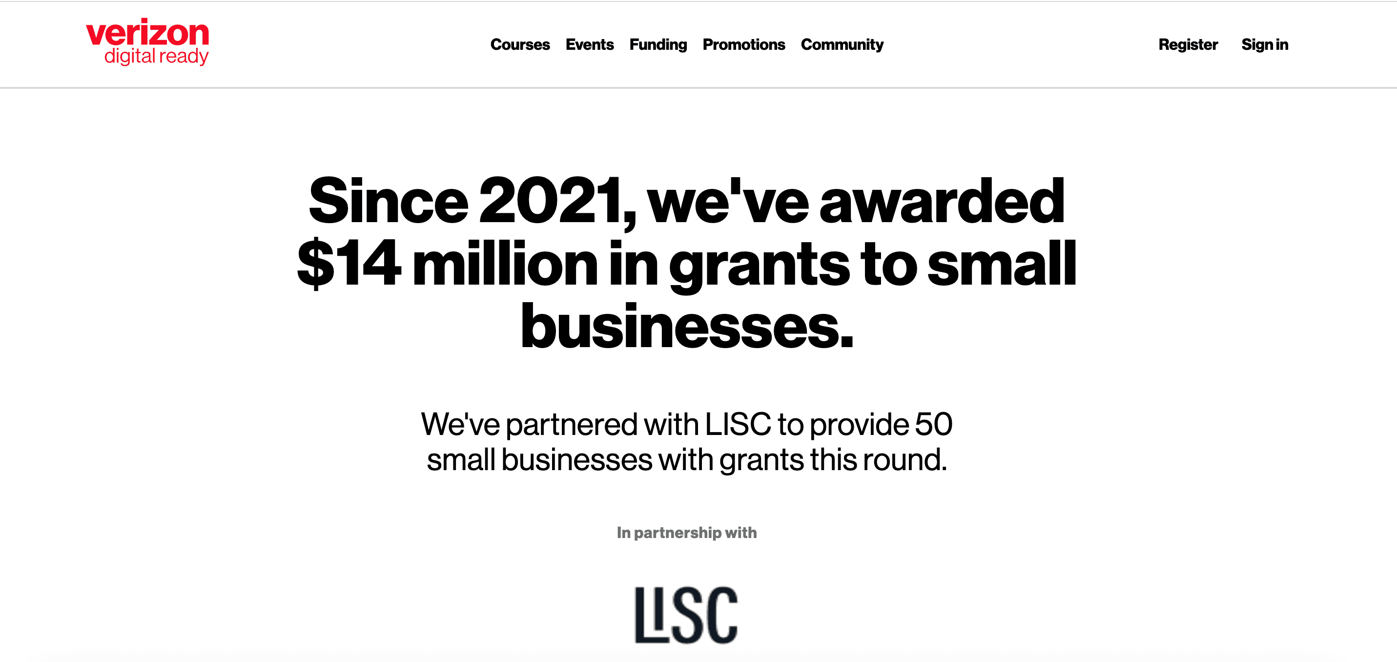 Verizon Small Business Digital Ready Grant