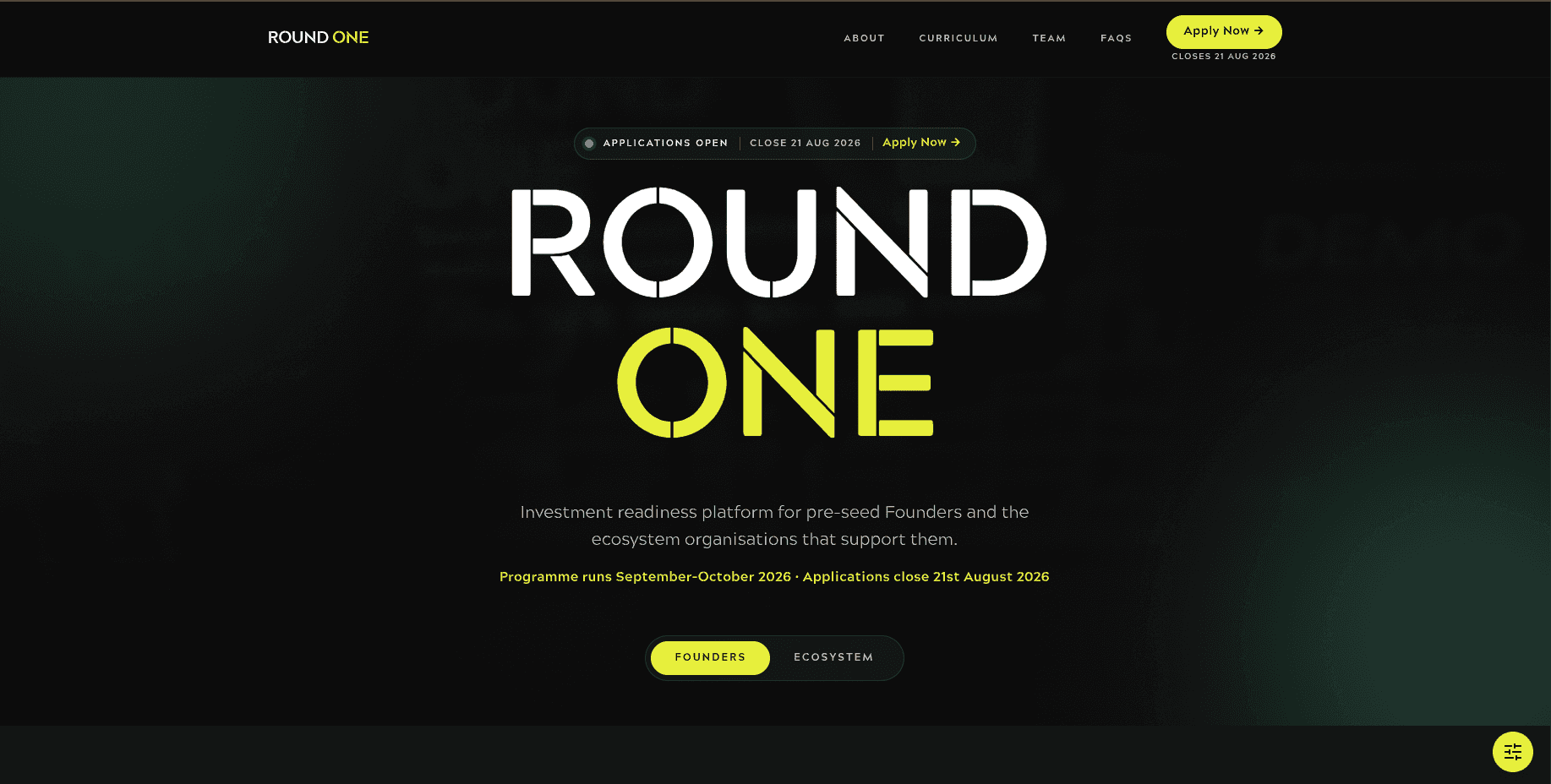 ROUND ONE - Investment Readiness Program 2026
