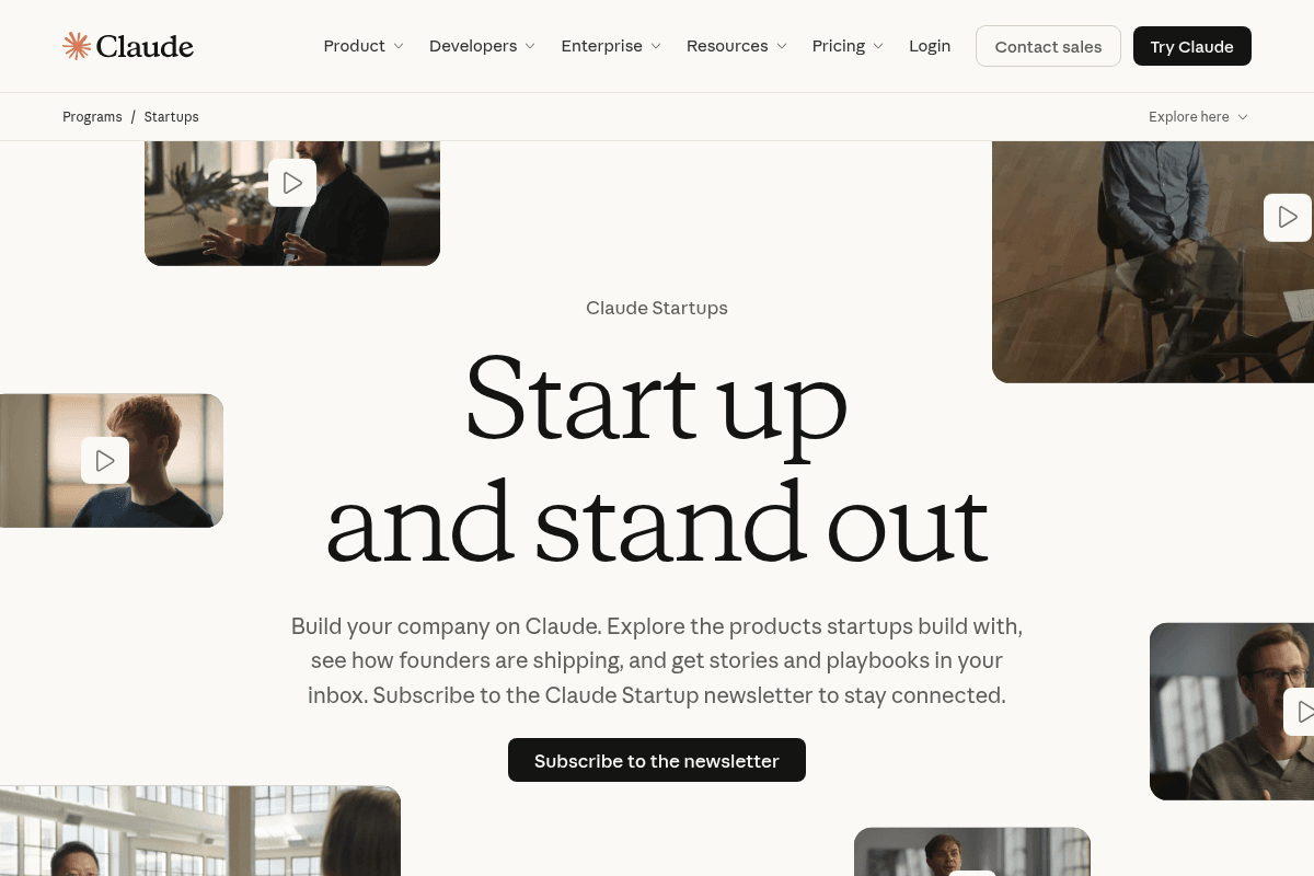 Claude for Startups program