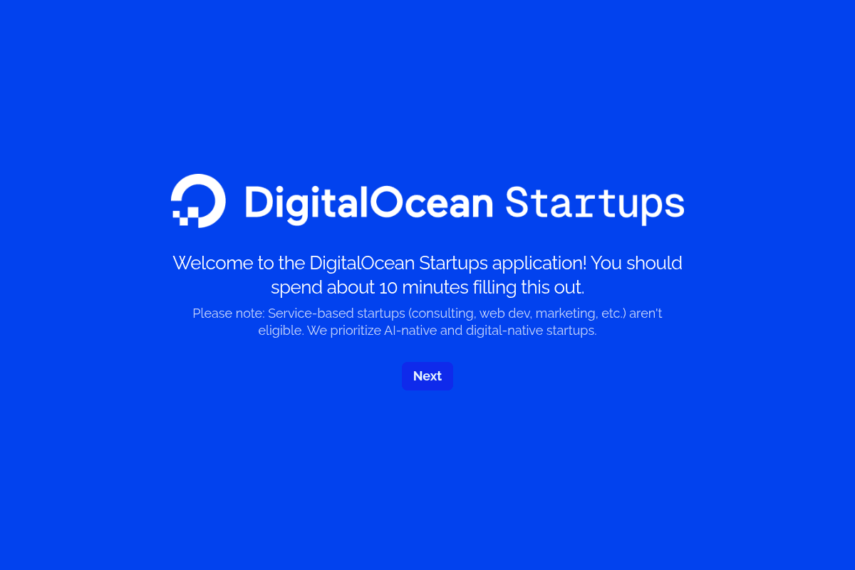DigitalOcean Startups Program 2026
