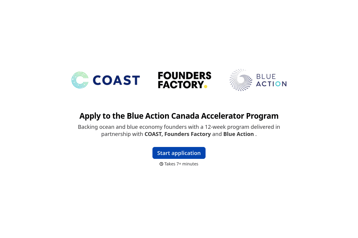 Blue Action Canada - Ocean Technology Accelerator (Second Edition)