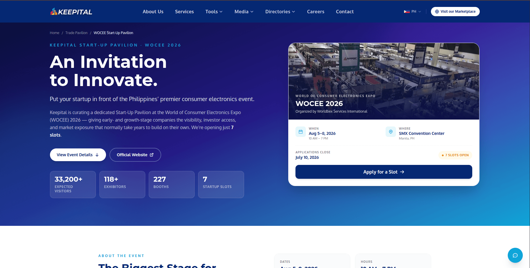 Keepital Start-Up Pavilion at WOCEE 2026