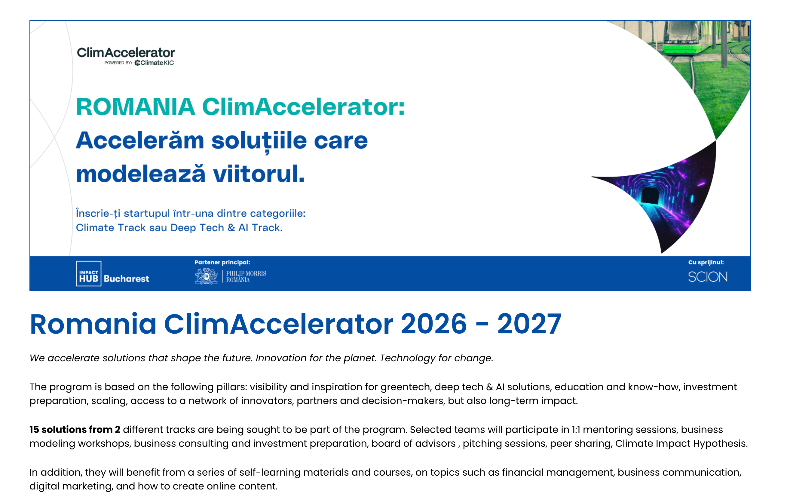 Romania ClimAccelerator 2026 - 2027