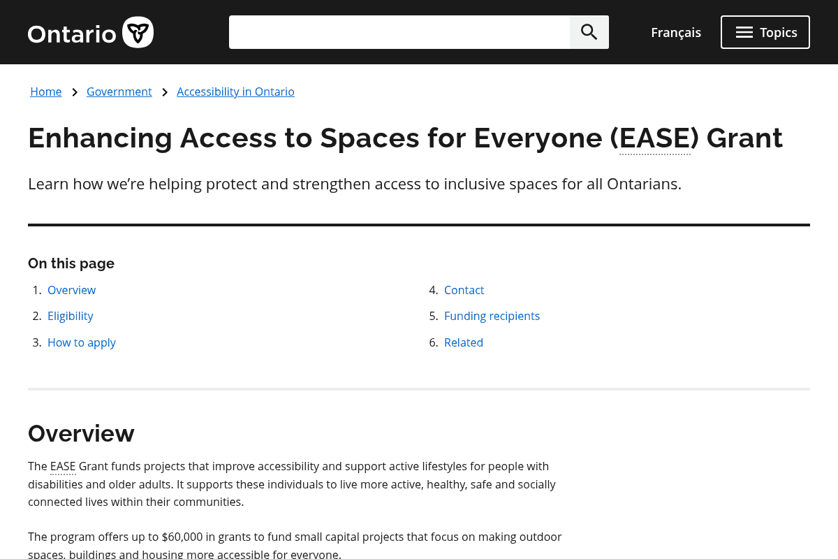 2026–2027 Enhancing Access to Spaces for Everyone Grant