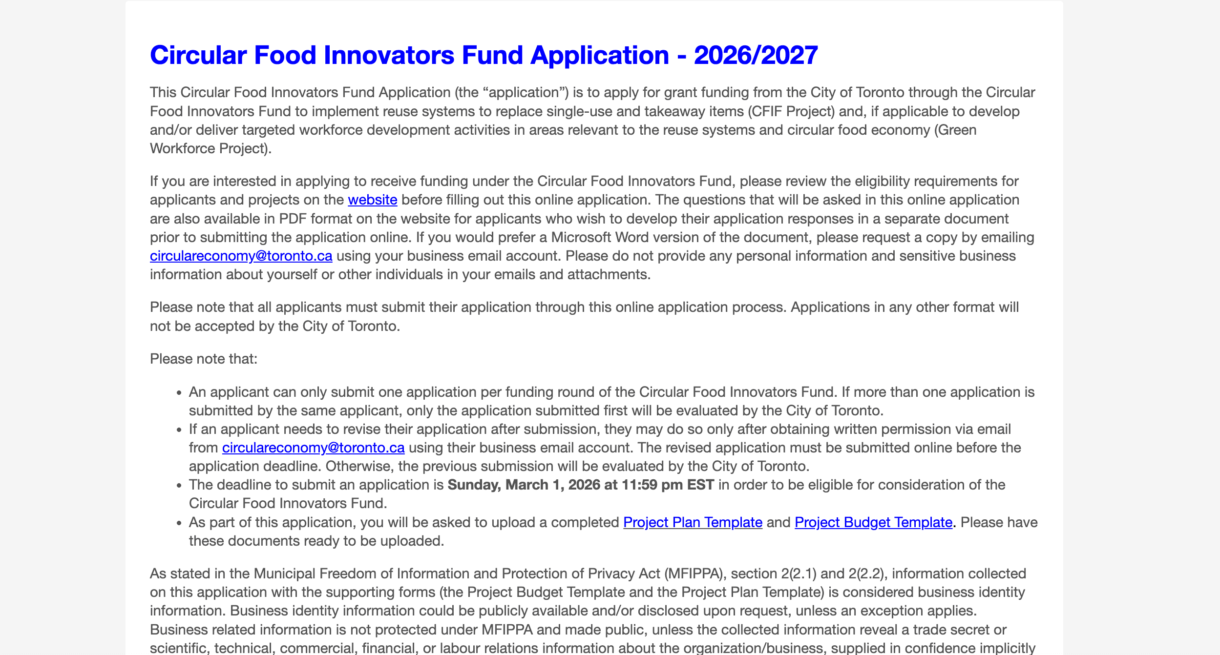 Circular Food Innovators Fund (CFIF) 2026