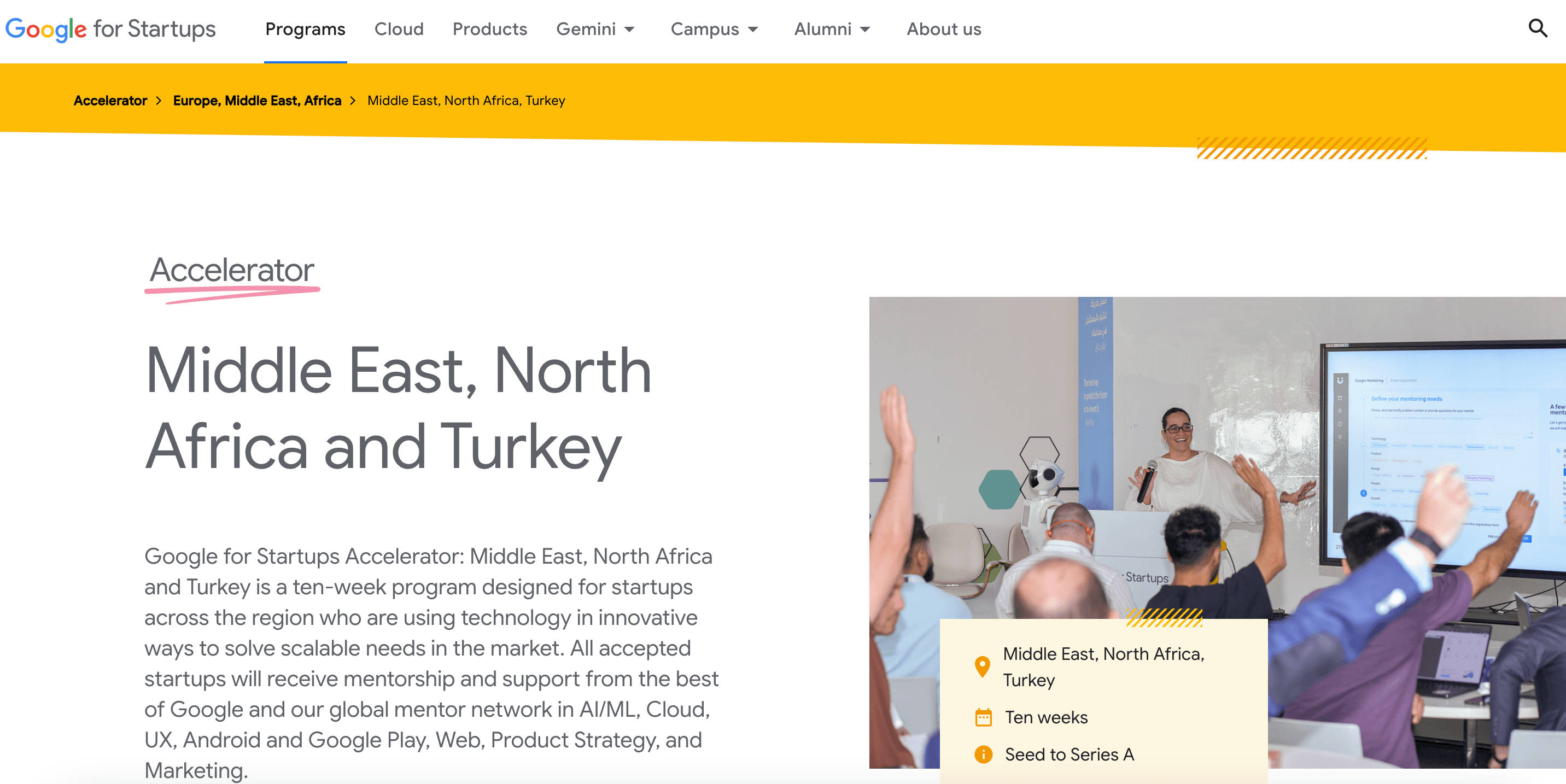 Google for Startups Accelerator: Middle East, North Africa and Turkey 2026