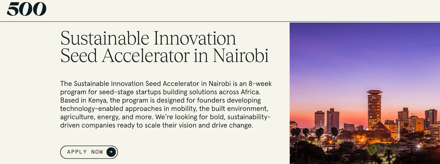 500 Global Sustainable Innovation Seed Accelerator