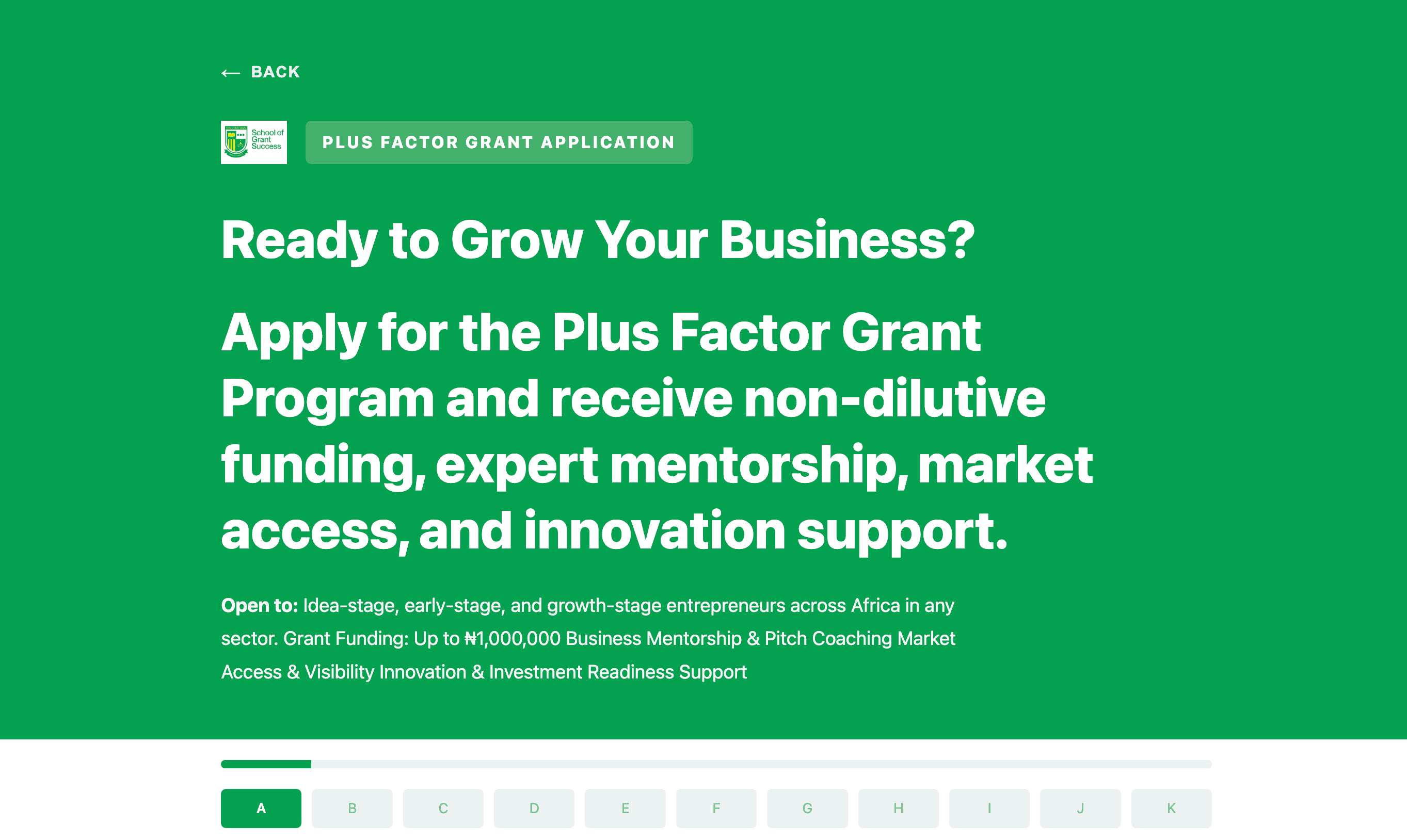 Plus Factor Grant Program