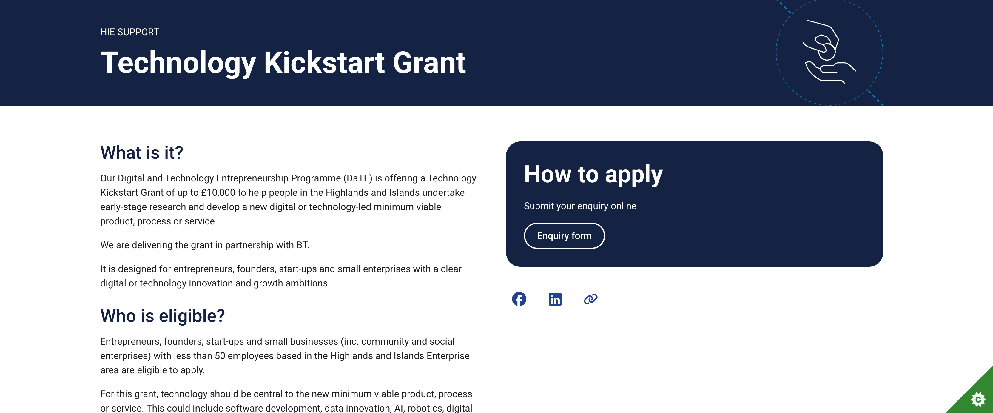 Technology Kickstart Grant