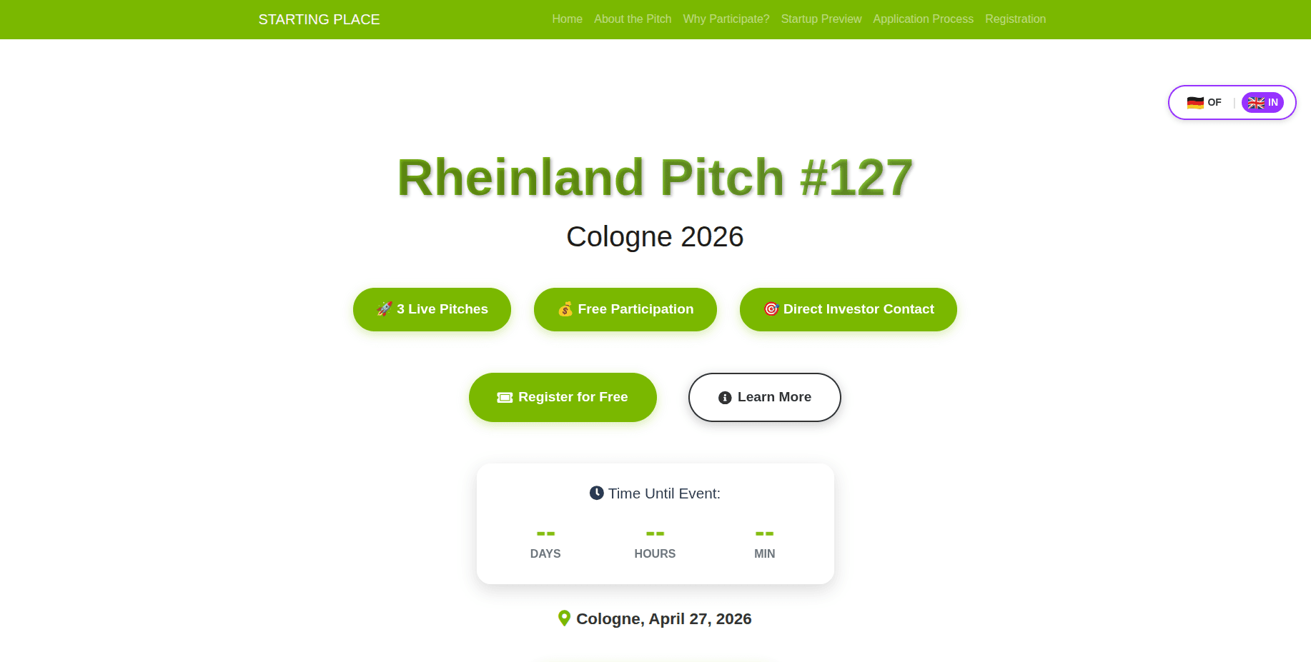 Rheinland Pitch #127 Cologne 2026