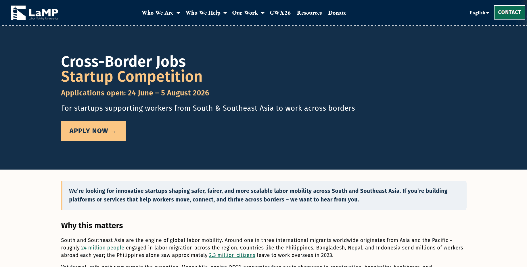 Labor Mobility Startup Competition 2026