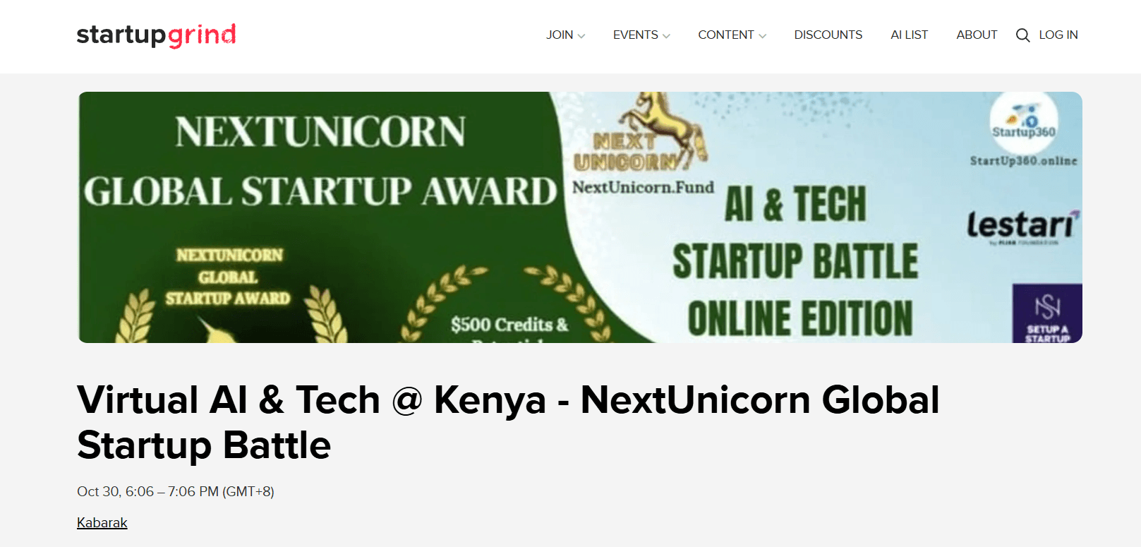 Virtual AI & Tech @ Kenya - NextUnicorn Global Startup Battle