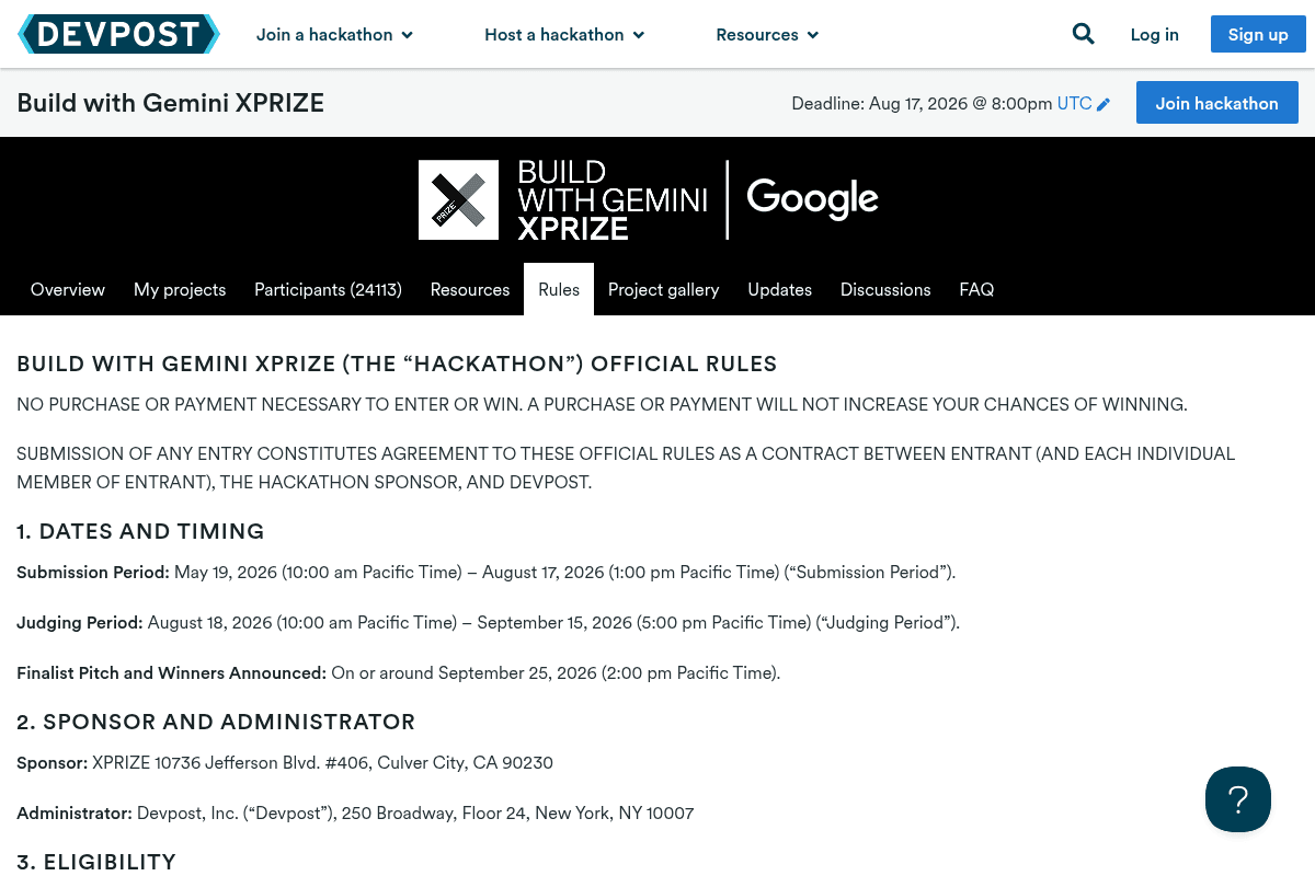 Build with Gemini XPRIZE