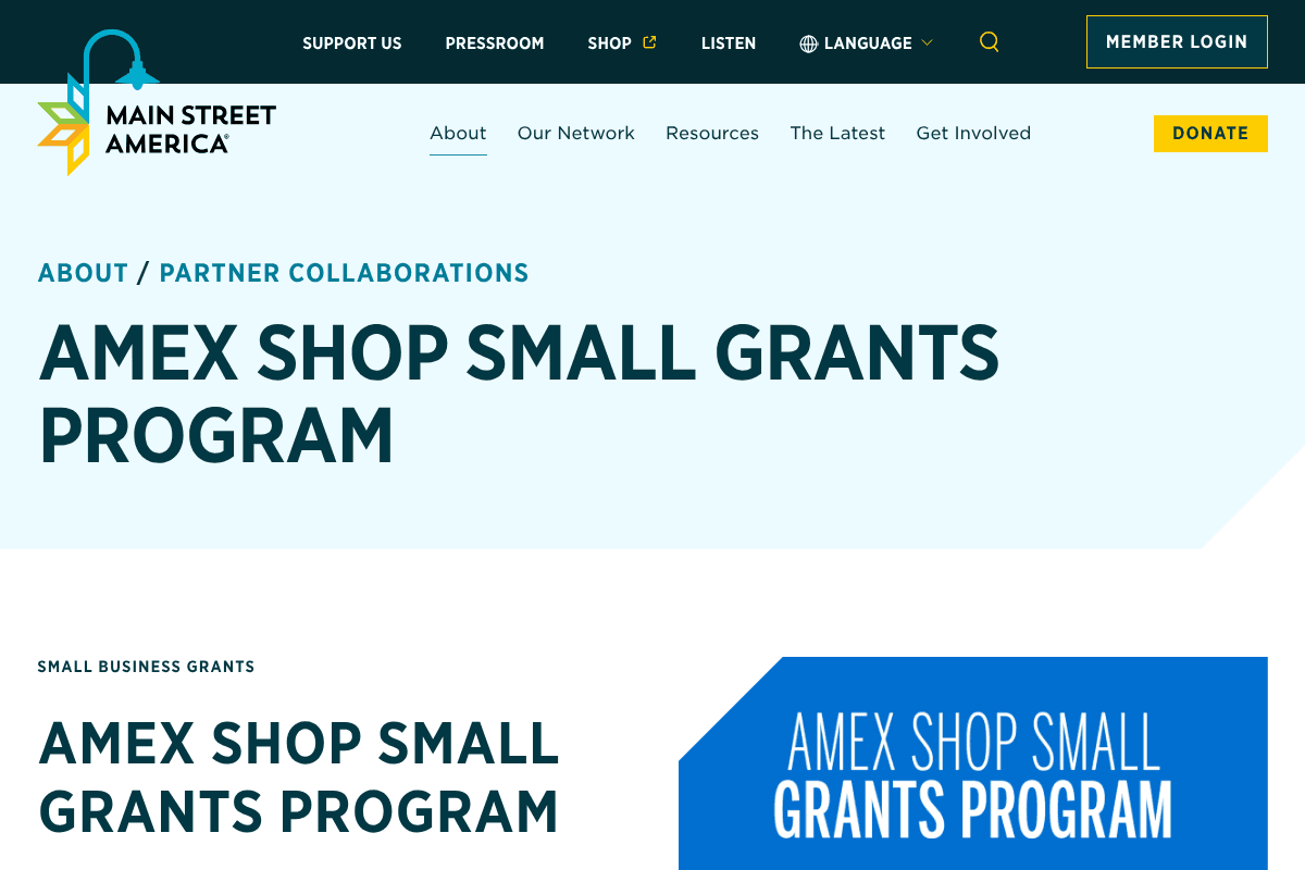 Amex Shop Small Grants Program