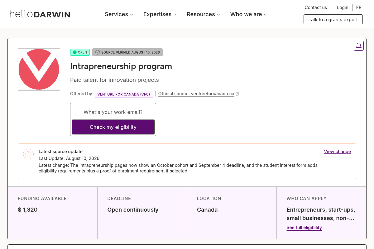 Intrapreneurship Program - Canada
