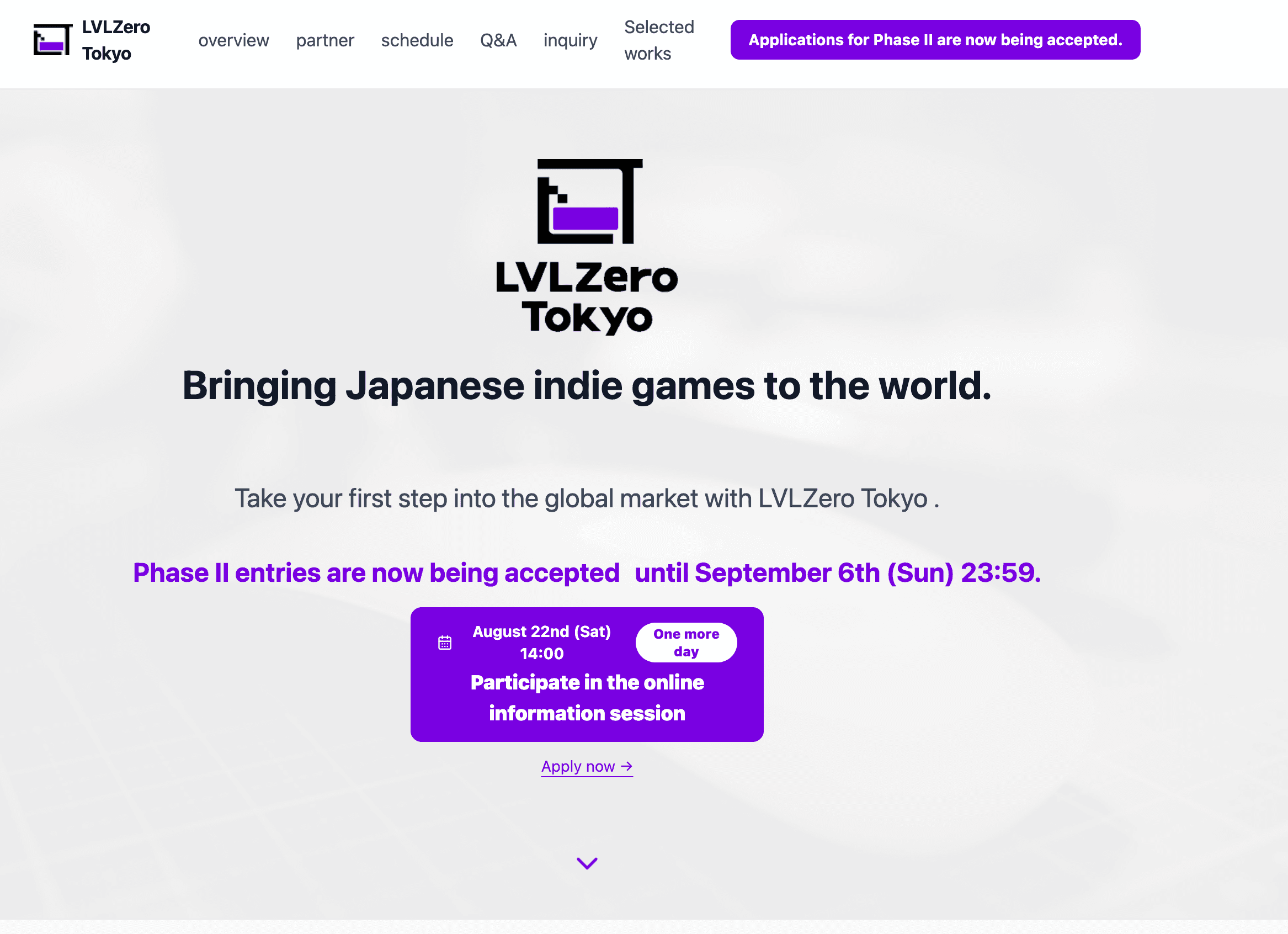 LVLZero Tokyo Phase II Program