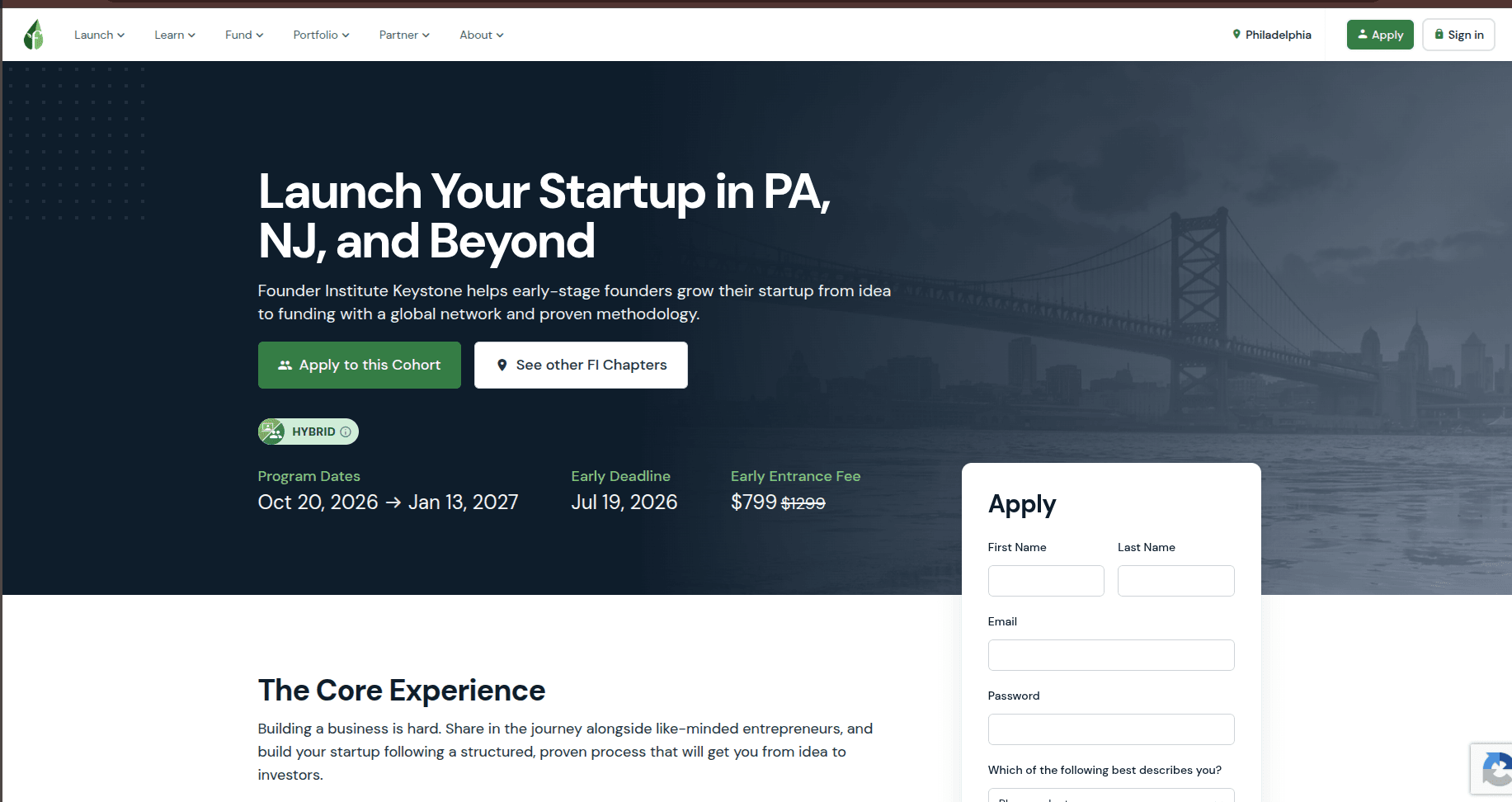 FI Philadelphia Startup Accelerator 2026