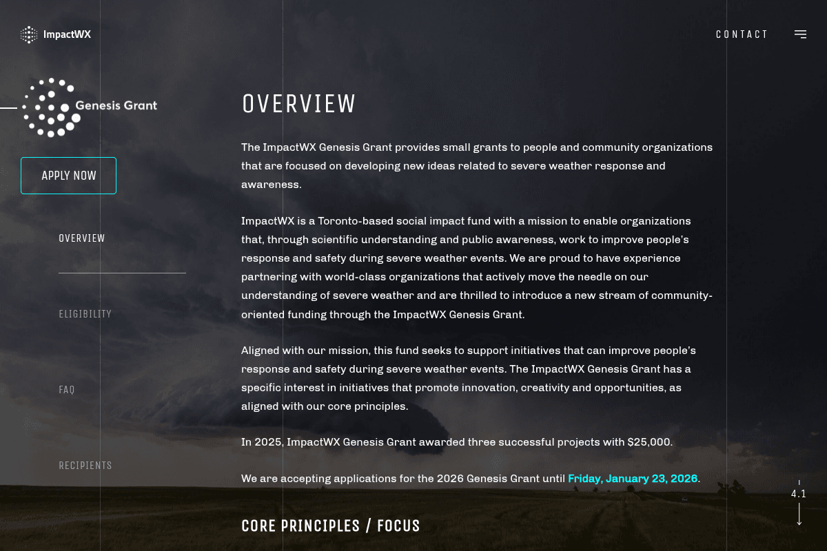 ImpactWX Genesis Grant