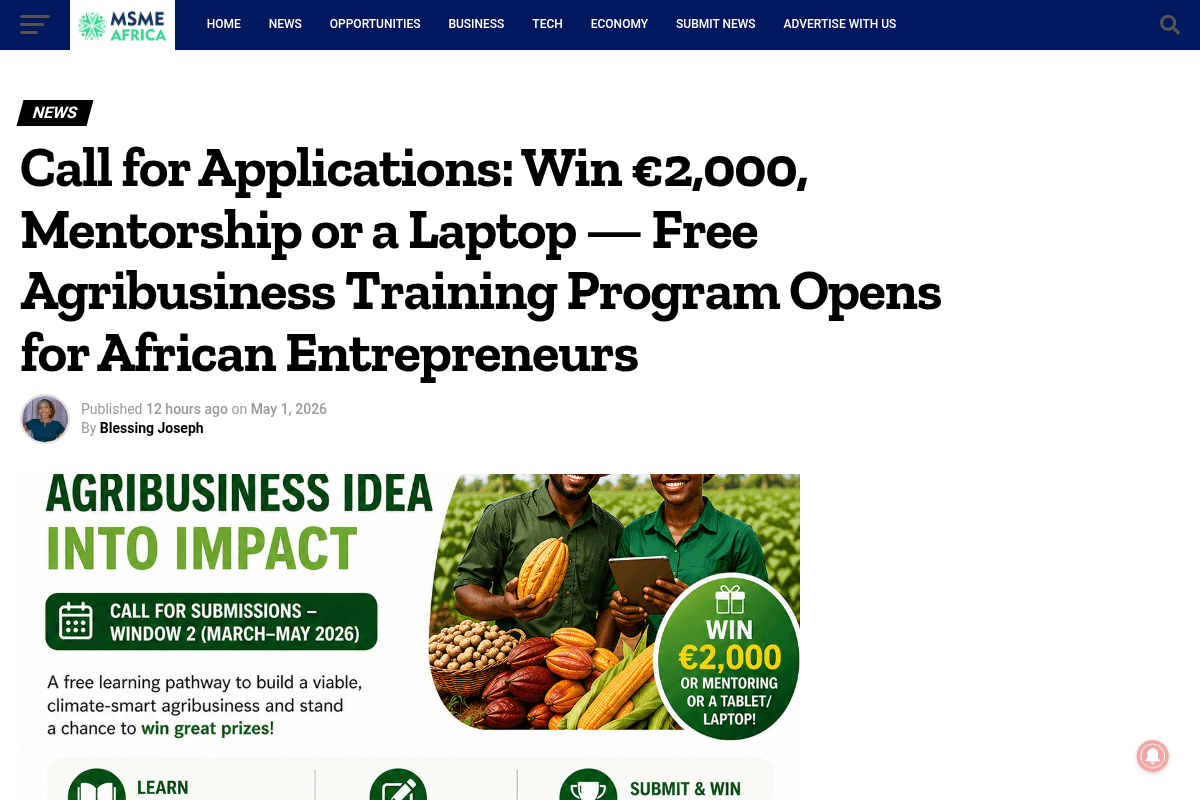 Agribusiness Facility for Africa (ABF) e-Academy 2026