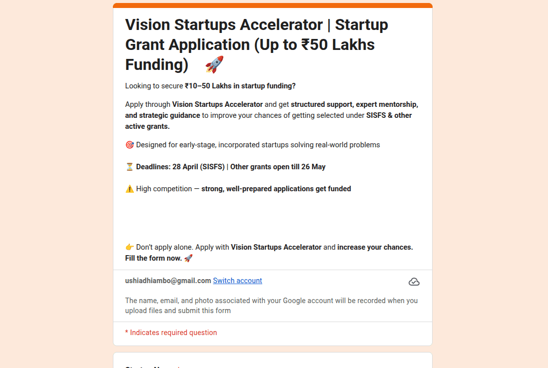 Vision Startups Accelerator Grants 2026
