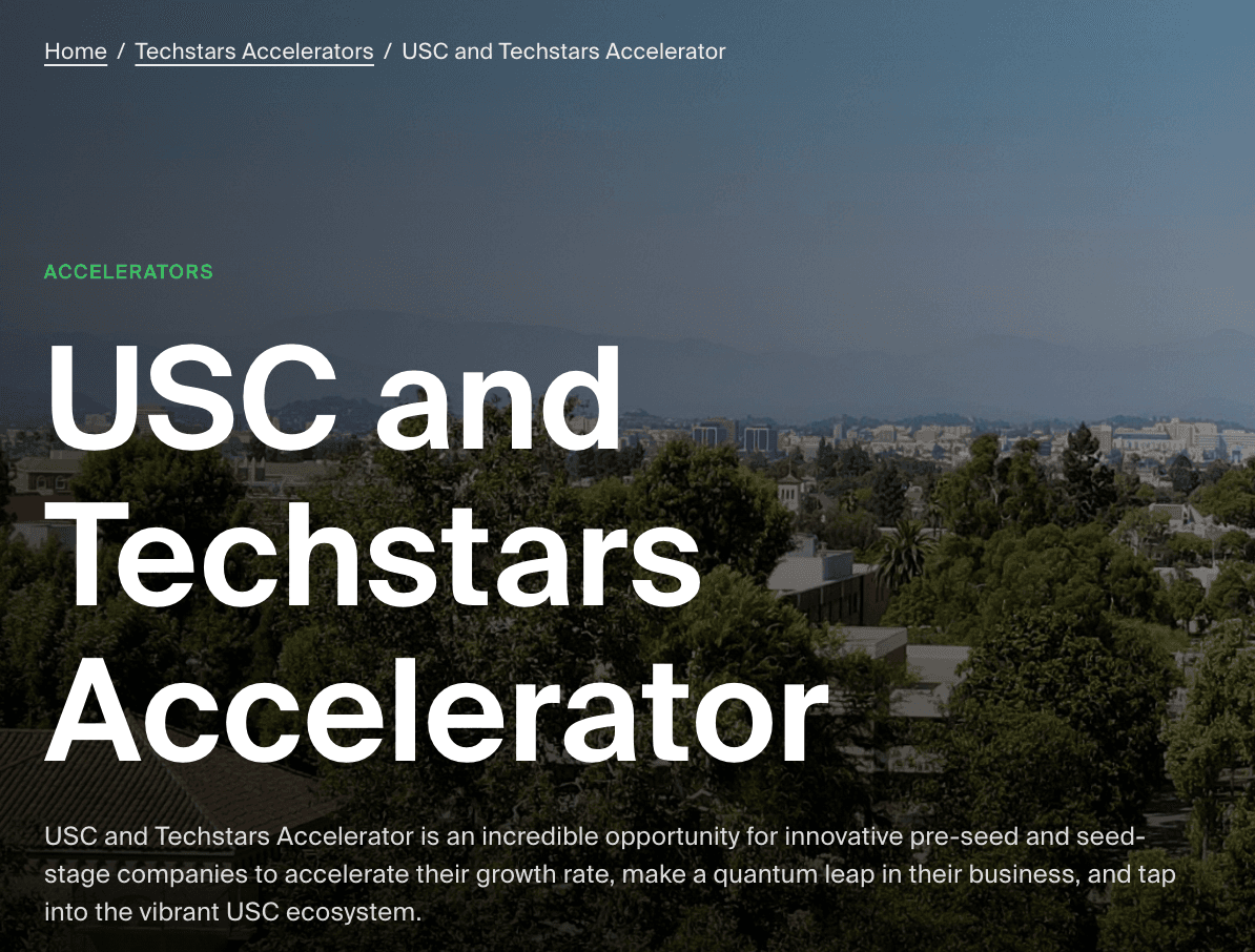 USC and Techstars Accelerator 2027