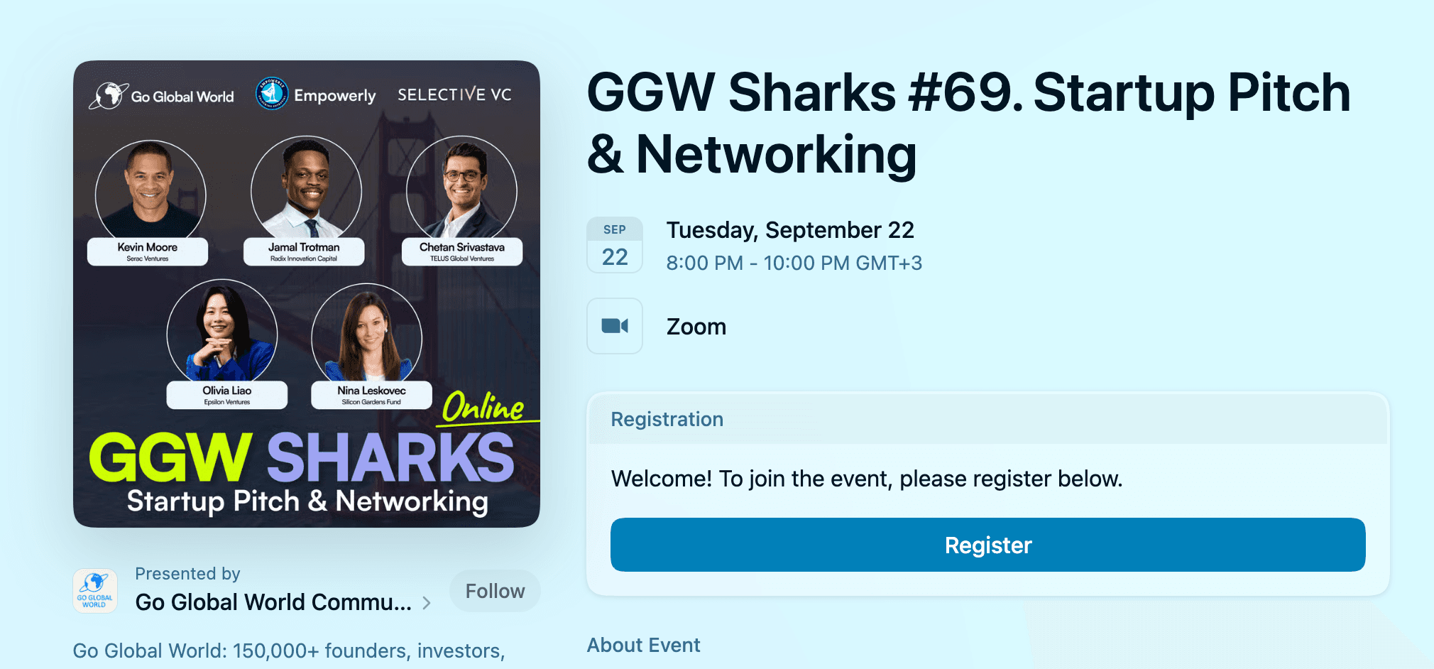 GGW Sharks #69. Startup Pitch & Networking
