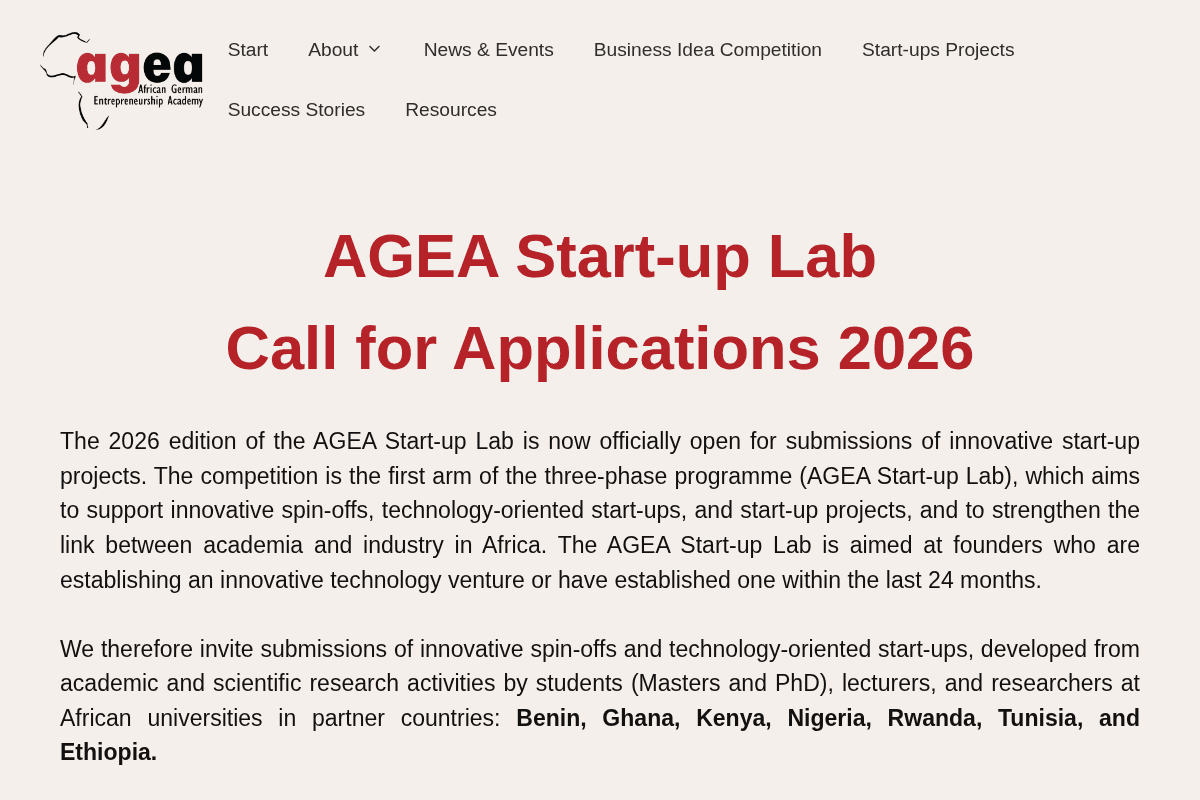 AGEA Business Idea Competition 2025