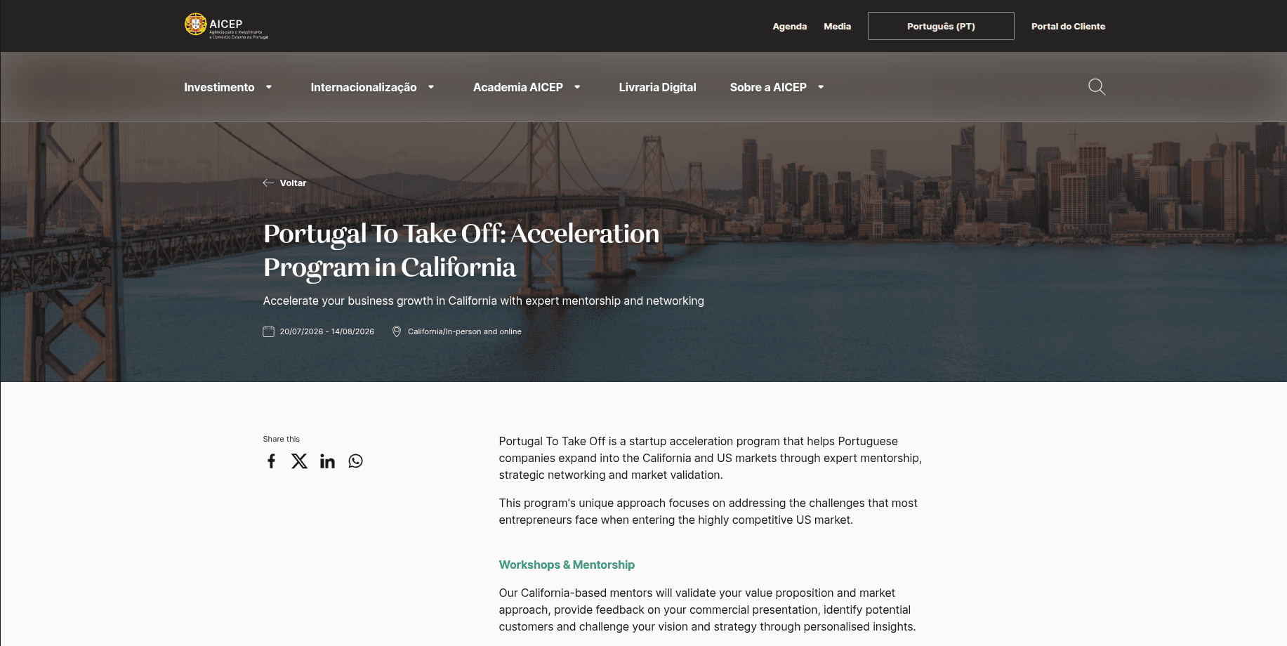 Portugal To Take Off: Acceleration Program in California