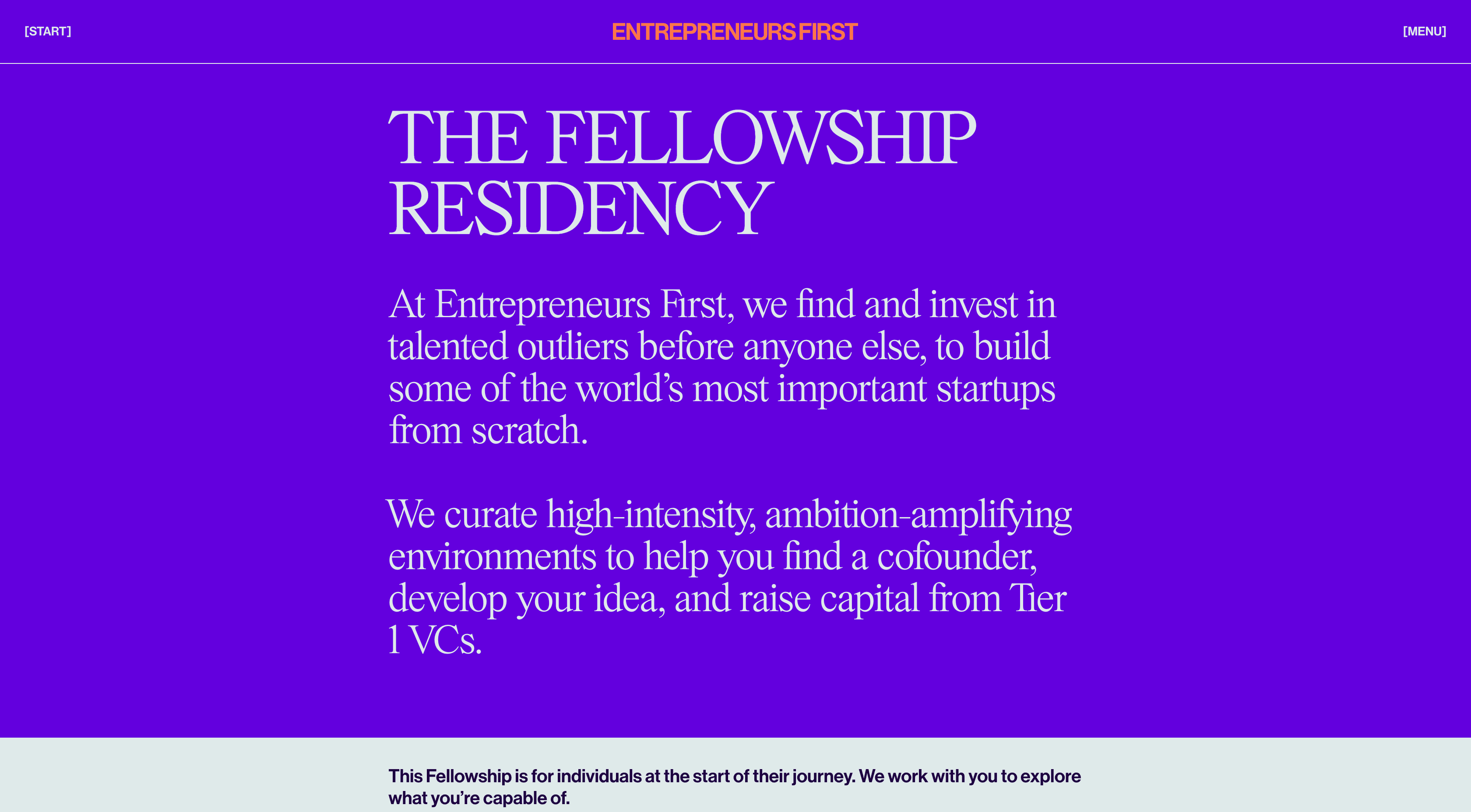 Entrepreneurs First Fellowship 2025