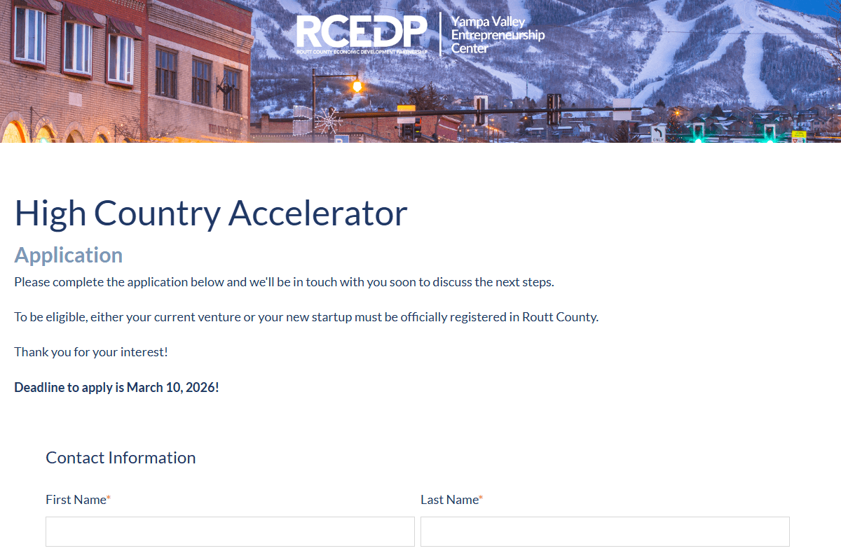 High Country Accelerator Spring 2026 Cohort