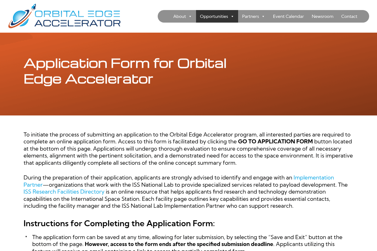 Orbital Edge Accelerator 2026