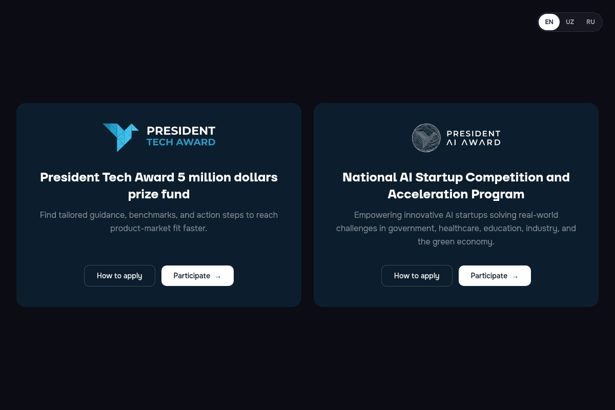 President Tech Award and President AI Award 2026