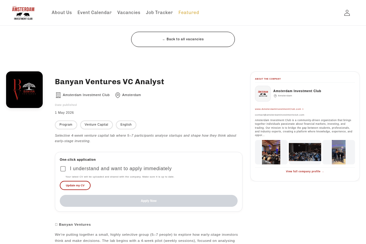 Banyan Ventures VC Analyst 2026