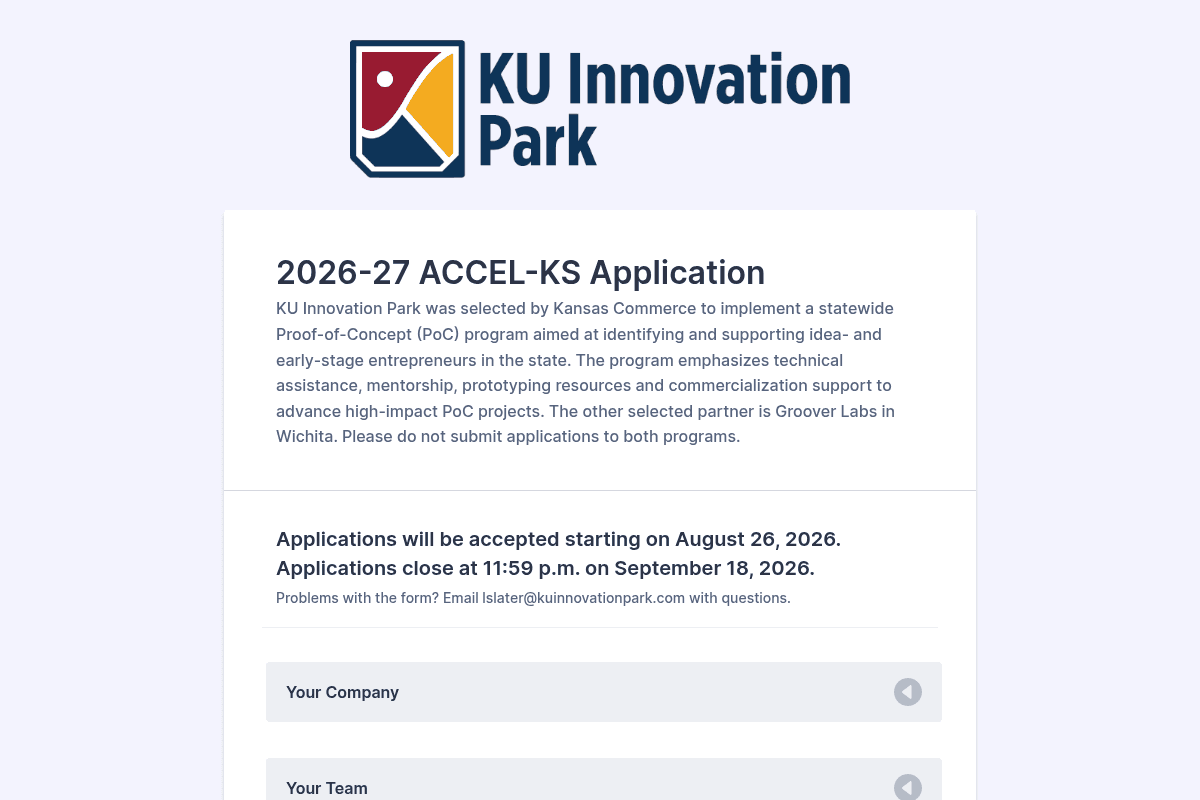ACCEL-KS Grant Opportunity 2026