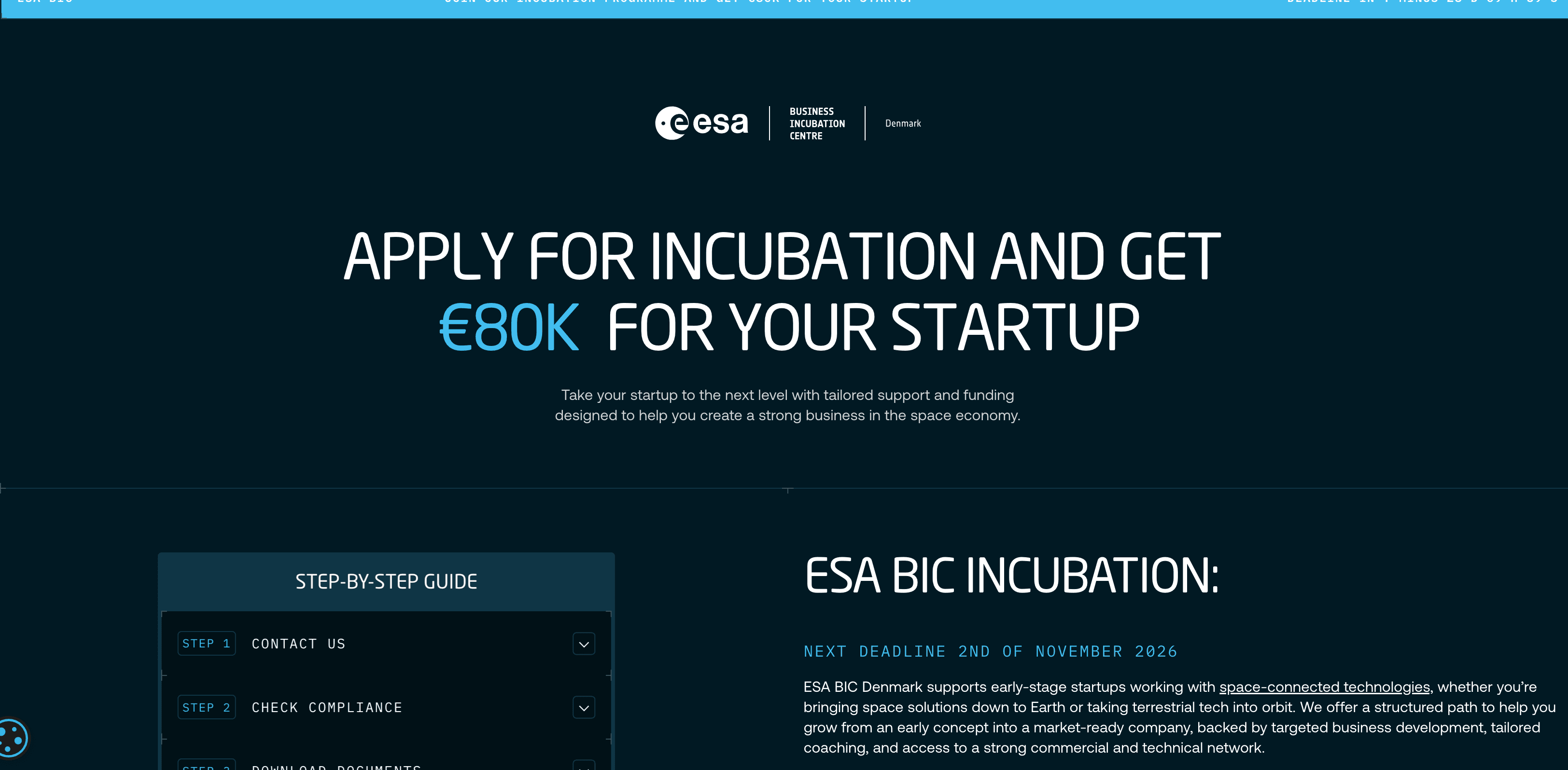 ESA BIC Incubation 2026