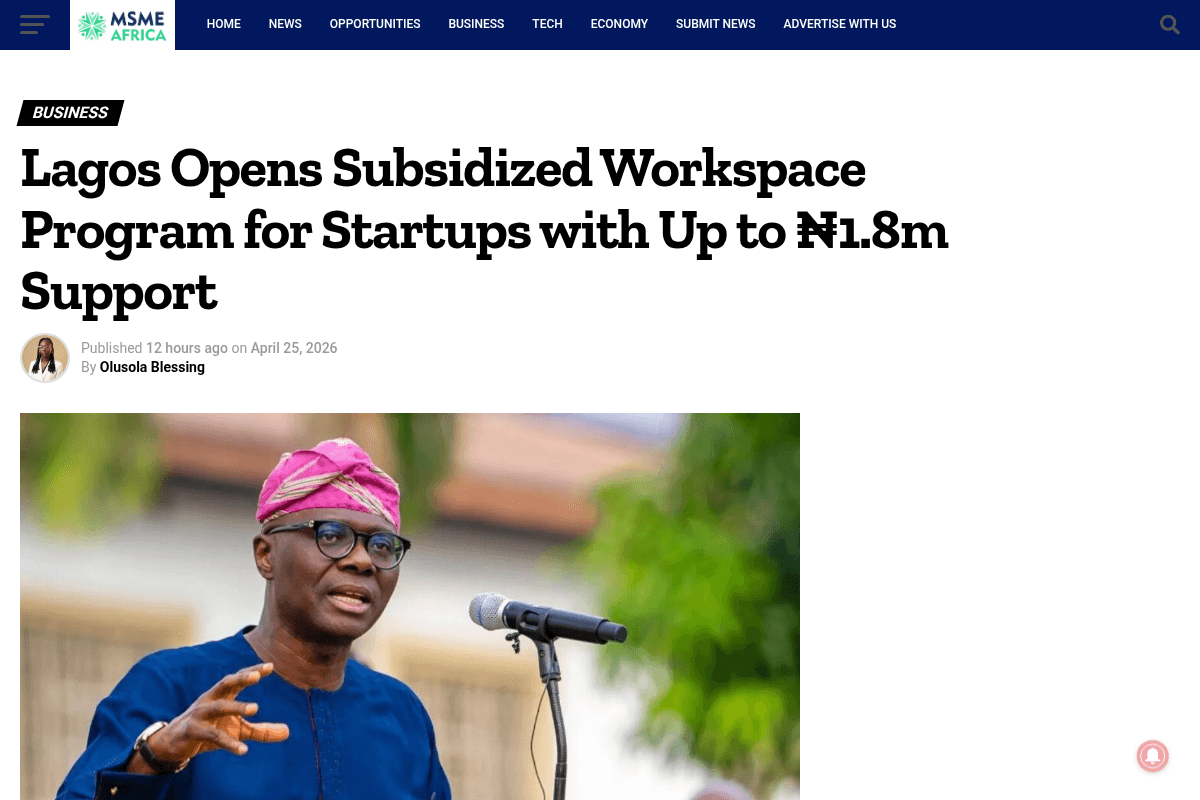 Lagos Workspace Voucher Programme 2026