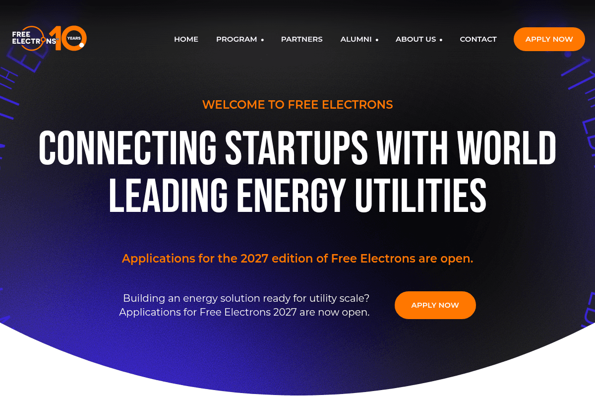 Free Electrons Global Energy Startup Program 2027