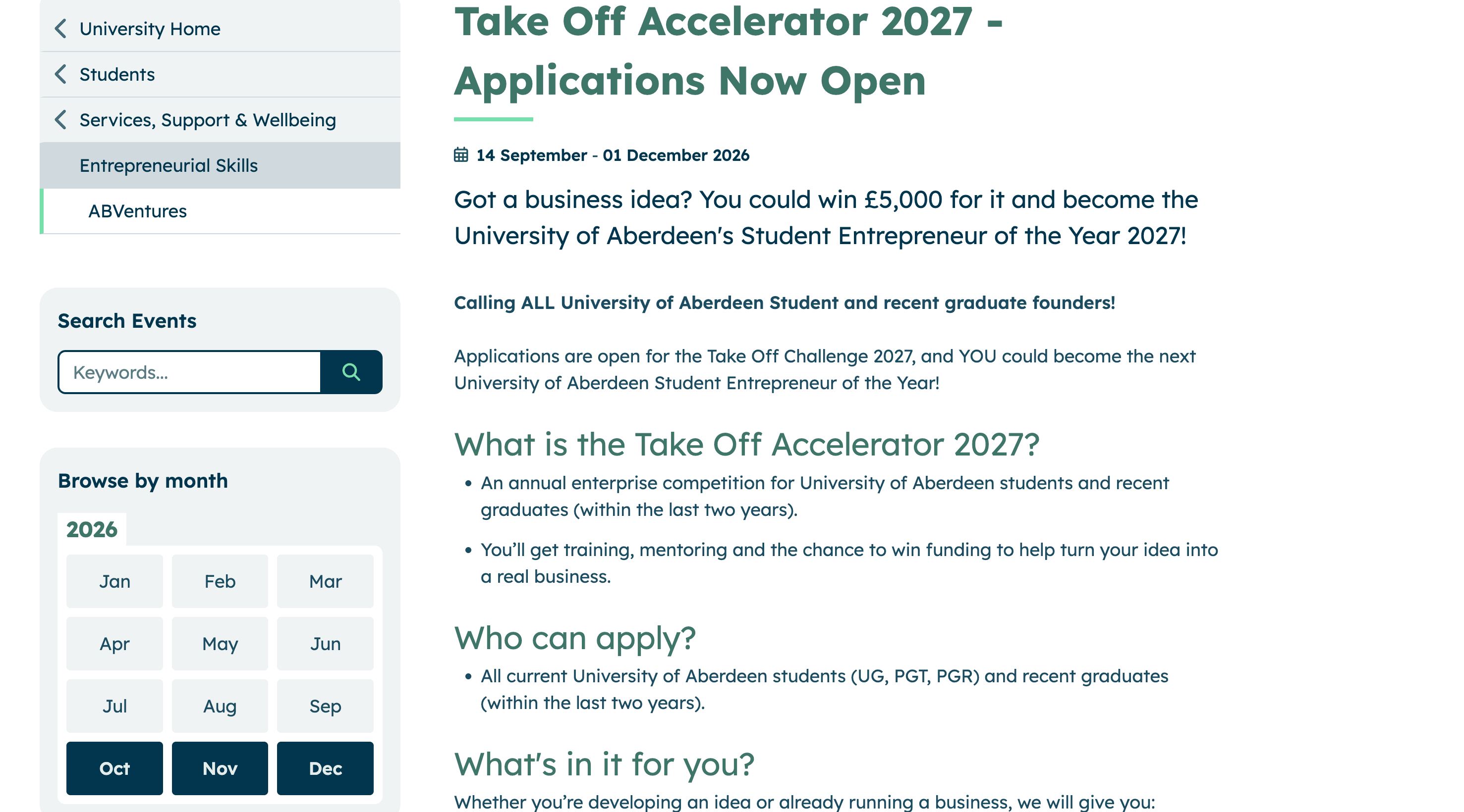 Take Off Accelerator 2027