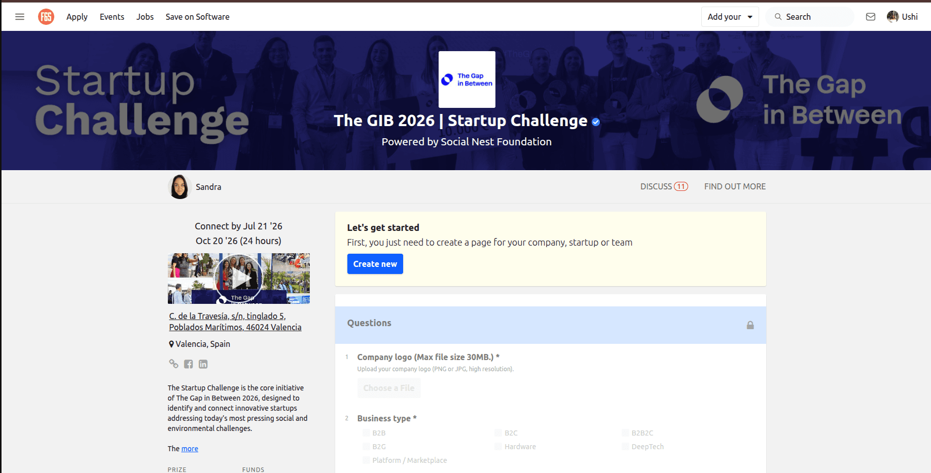 Gap in Between Startup Challenge 2026