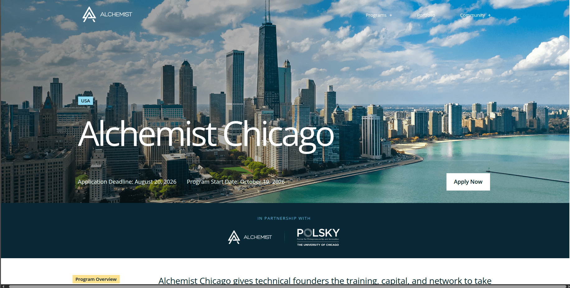 Alchemist Chicago Accelerator 2026