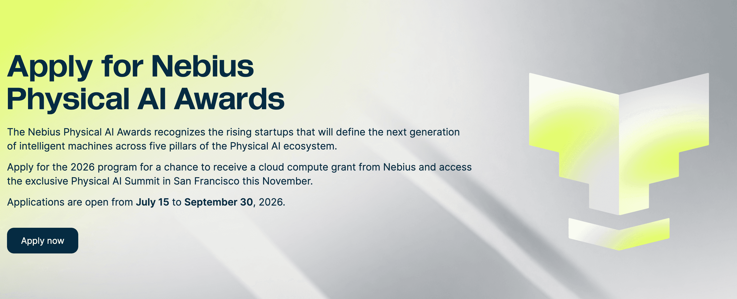 Nebius Physical AI Awards 2026
