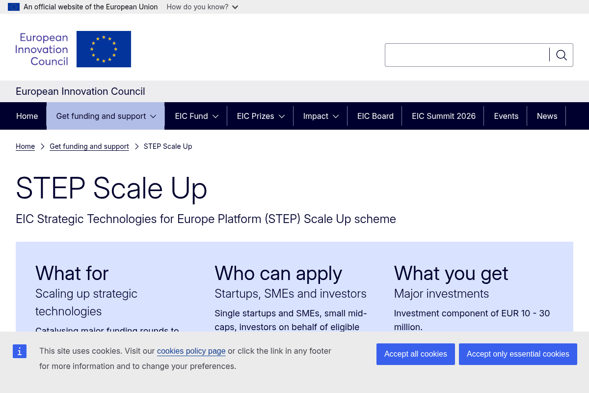 European Innovation Council Defence Mini-Omnibus 2026