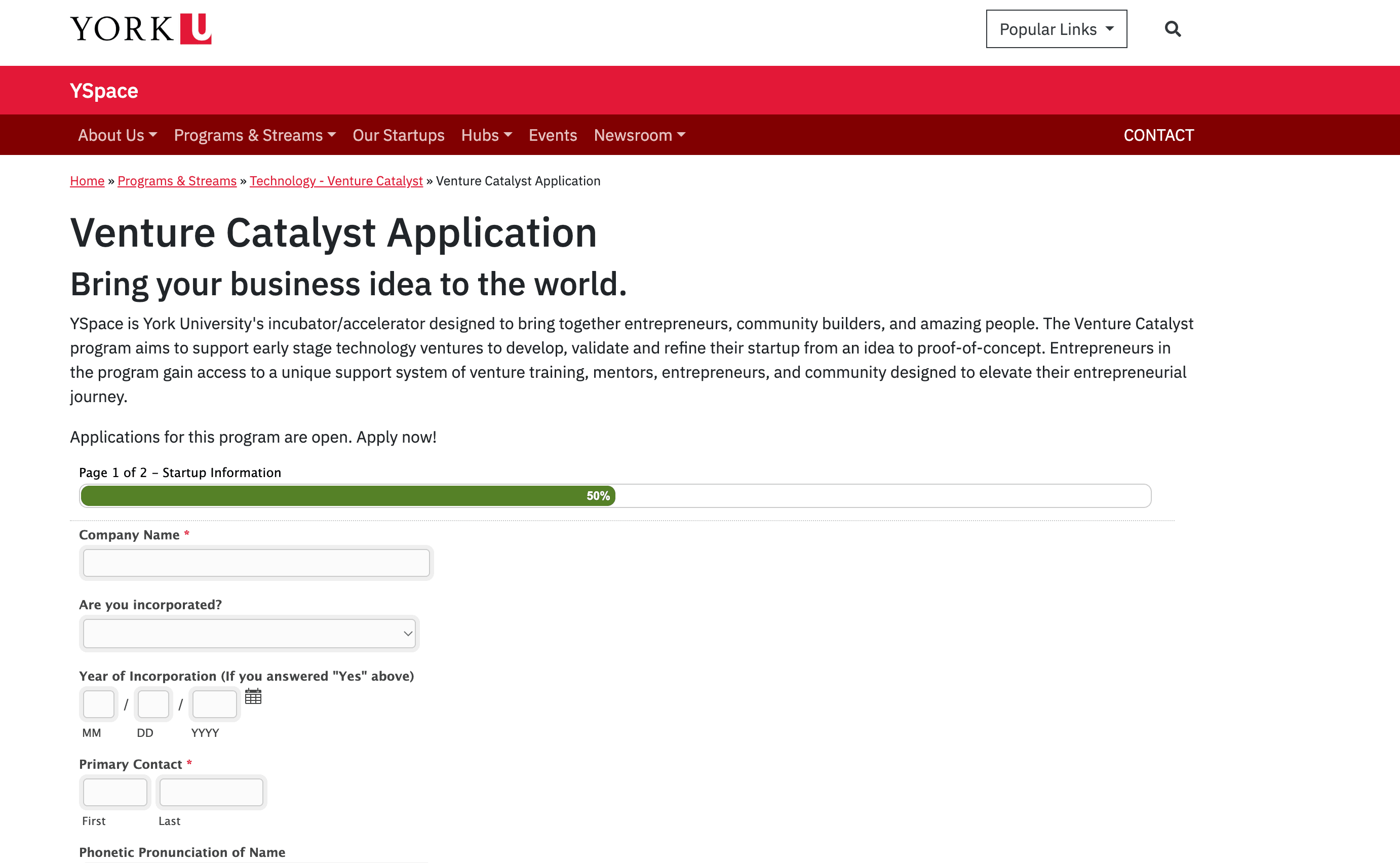 YSpace Technology Venture Catalyst 2026