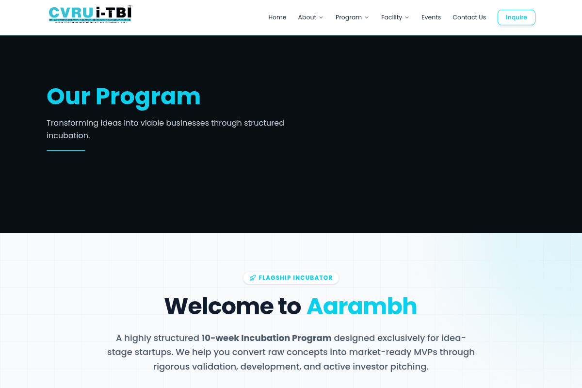 Aarambh Incubation Program 2026