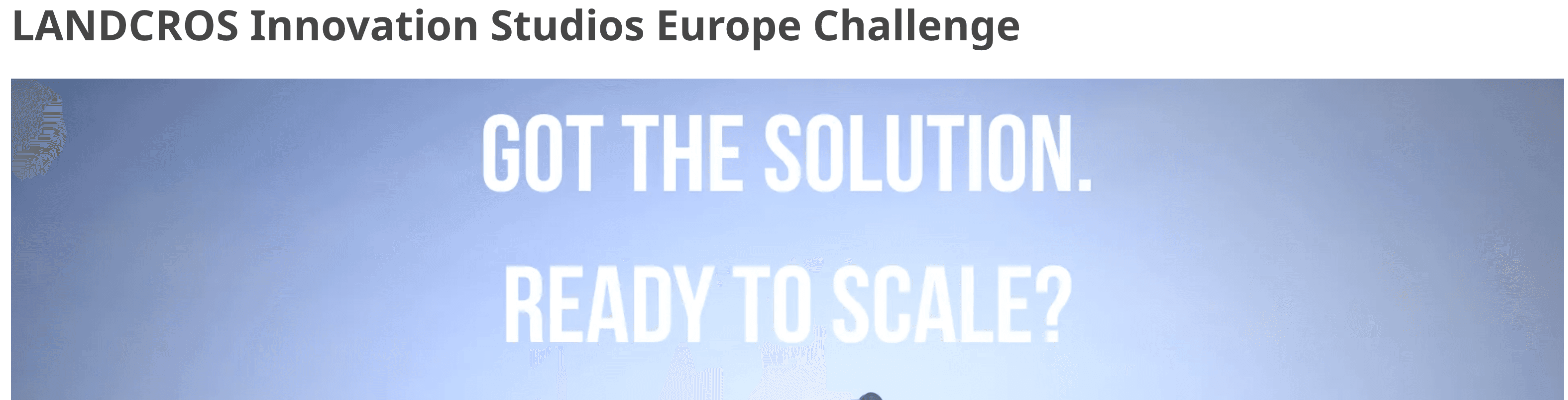 Landcros Innovation Studios Challenge Europe 2026
