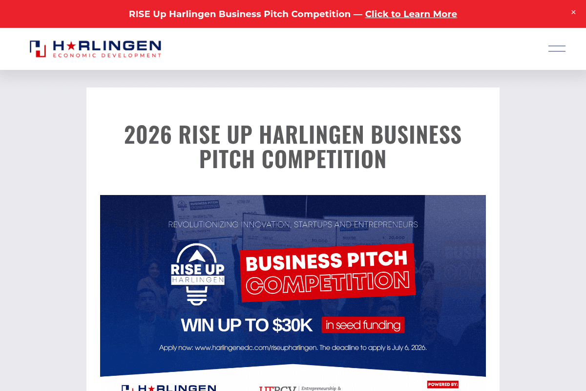 RISE Up Harlingen Business Pitch Competition 2026