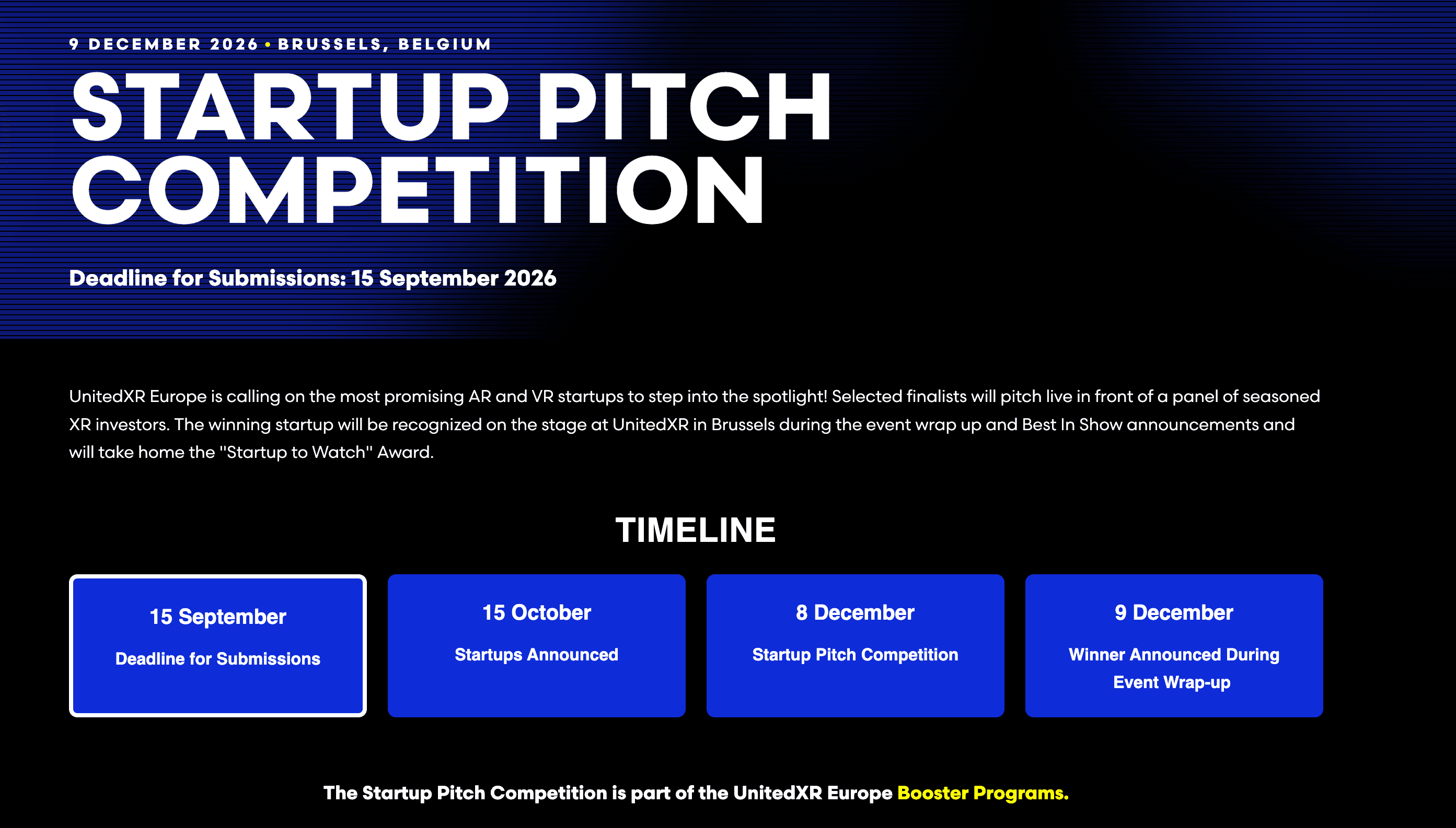 UnitedXR Europe Startup Pitch Competition