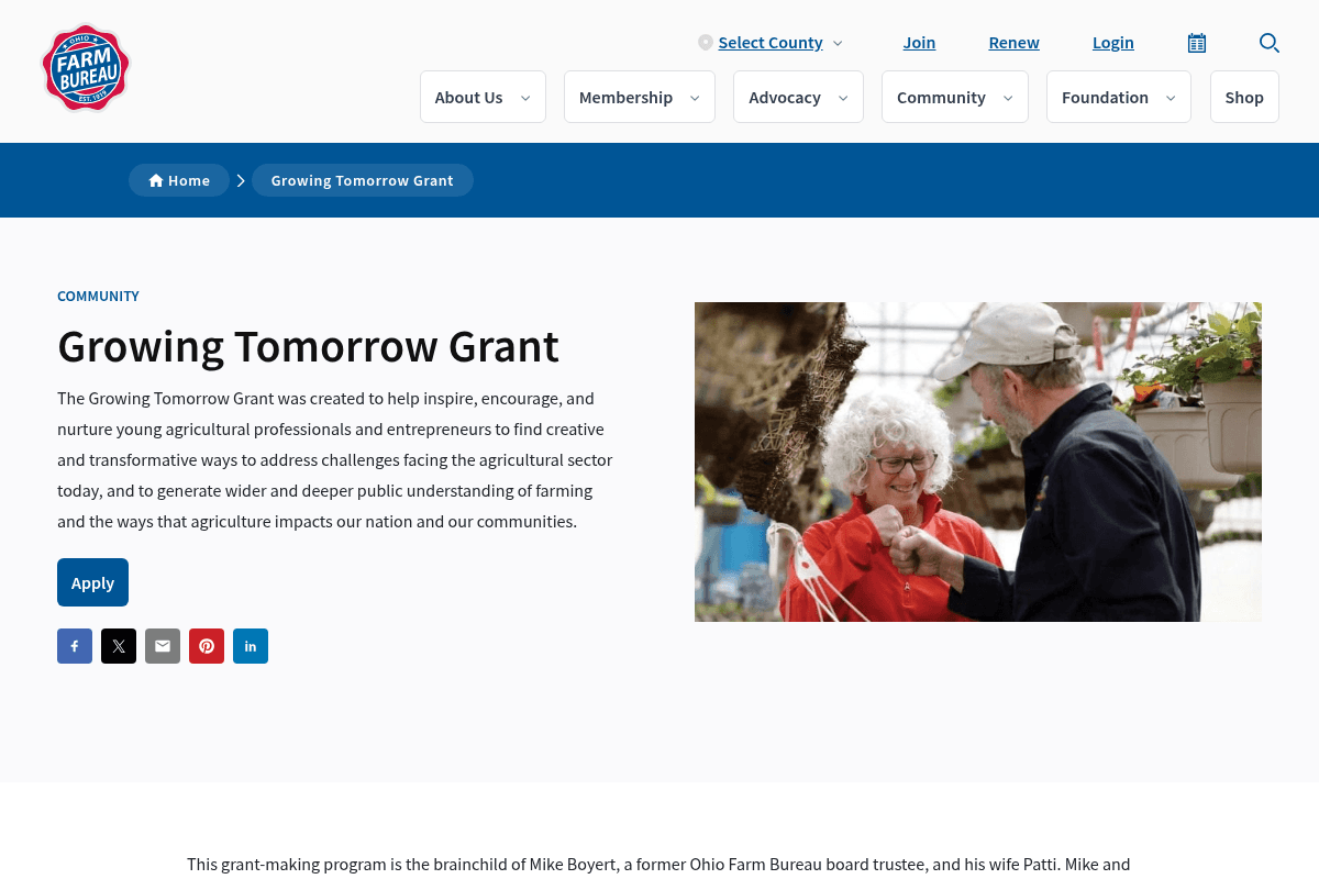2026 Growing Tomorrow Grant