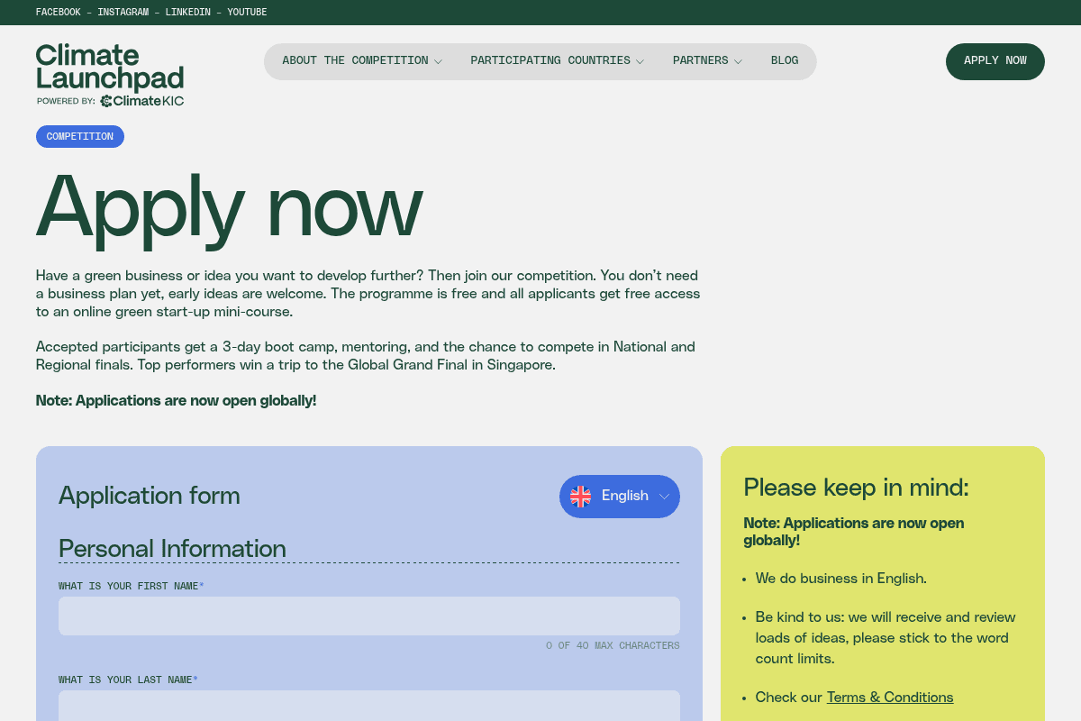 ClimateLaunchpad 2026