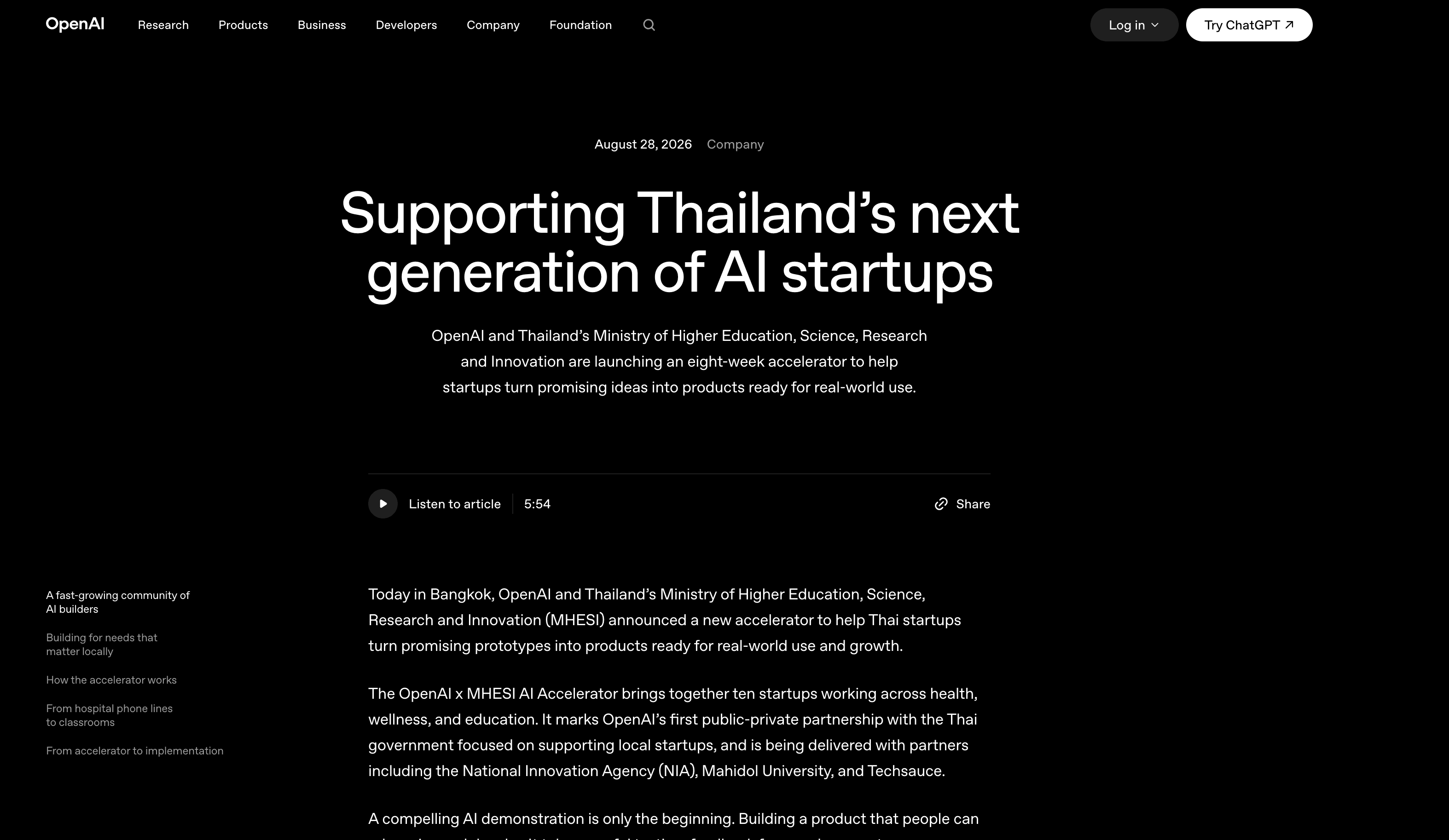 OpenAI x MHESI AI Accelerator 2026